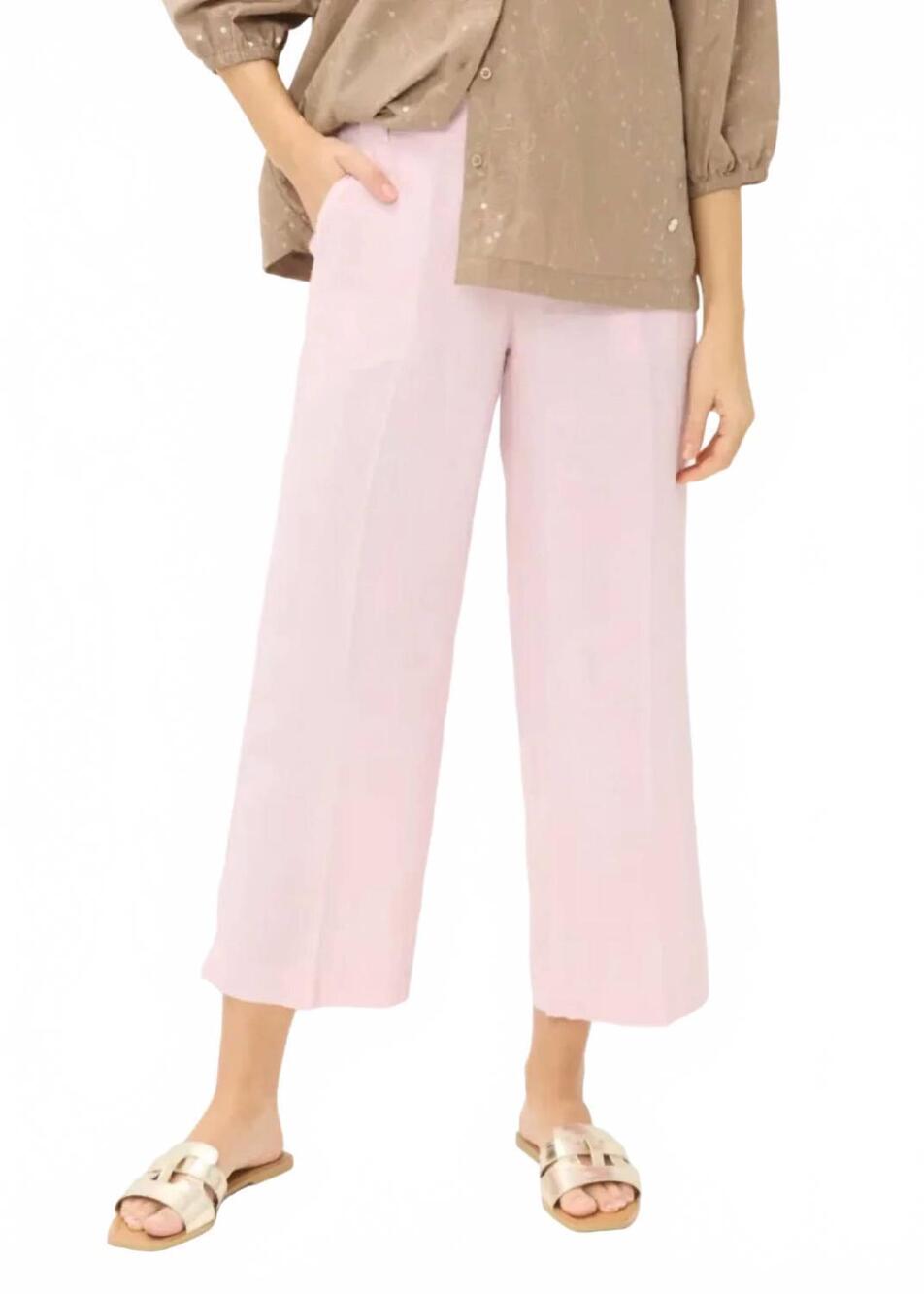 NEW BRAX pure linen wide leg pants in dusty rose